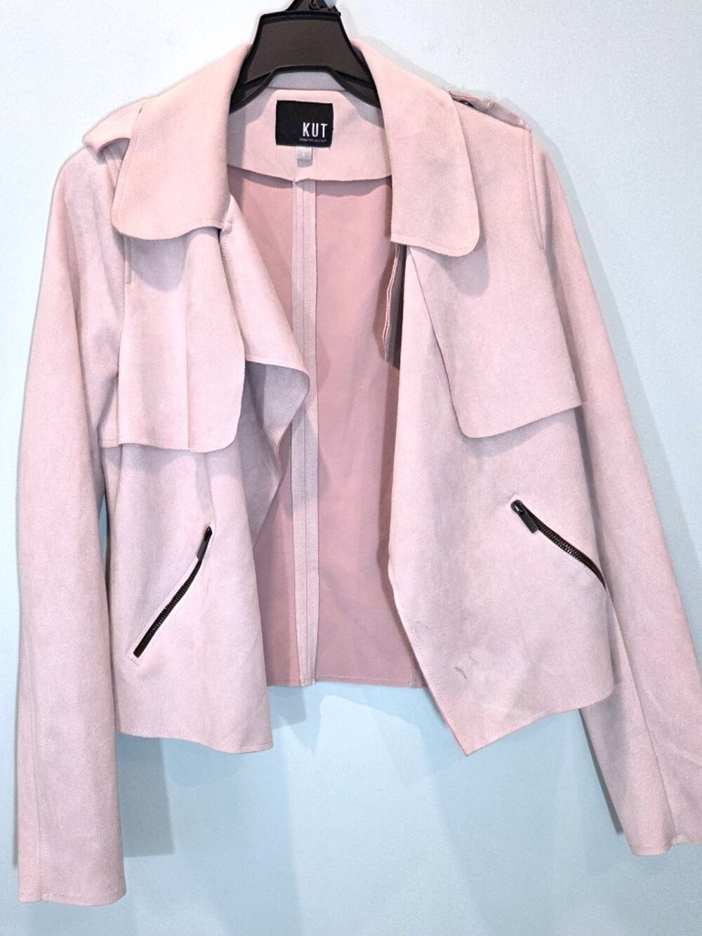 Kut from the Kloth Blush Pink Faux Suede Jacket Size S